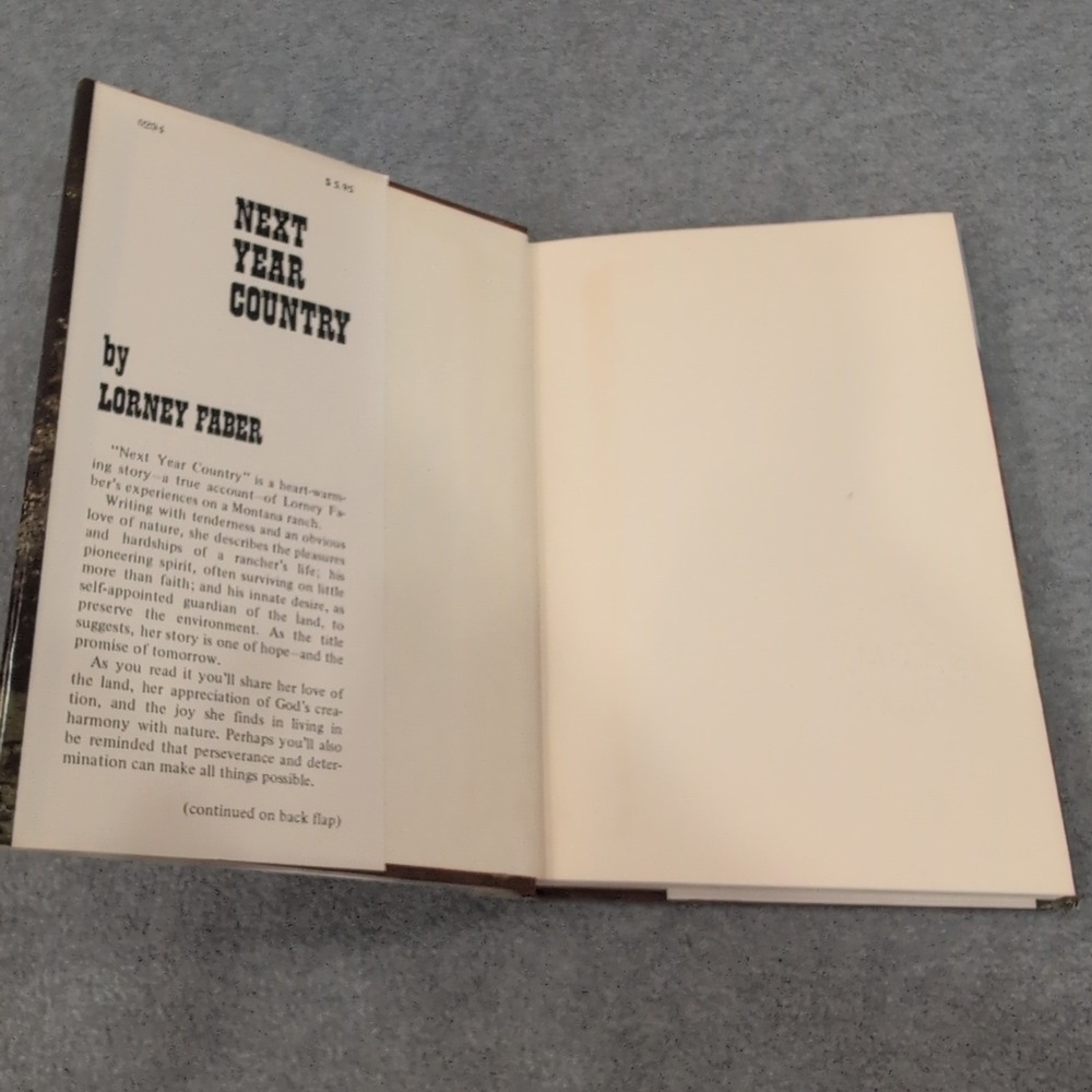 Next Year Country by Lorney Faber 1975 Montana Ranching Memoir Hardcover VG+ - Picture 2 of 4